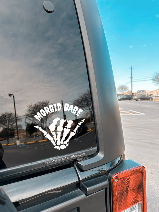 Morbid Babe Skeleton Shaka Vinyl Decal