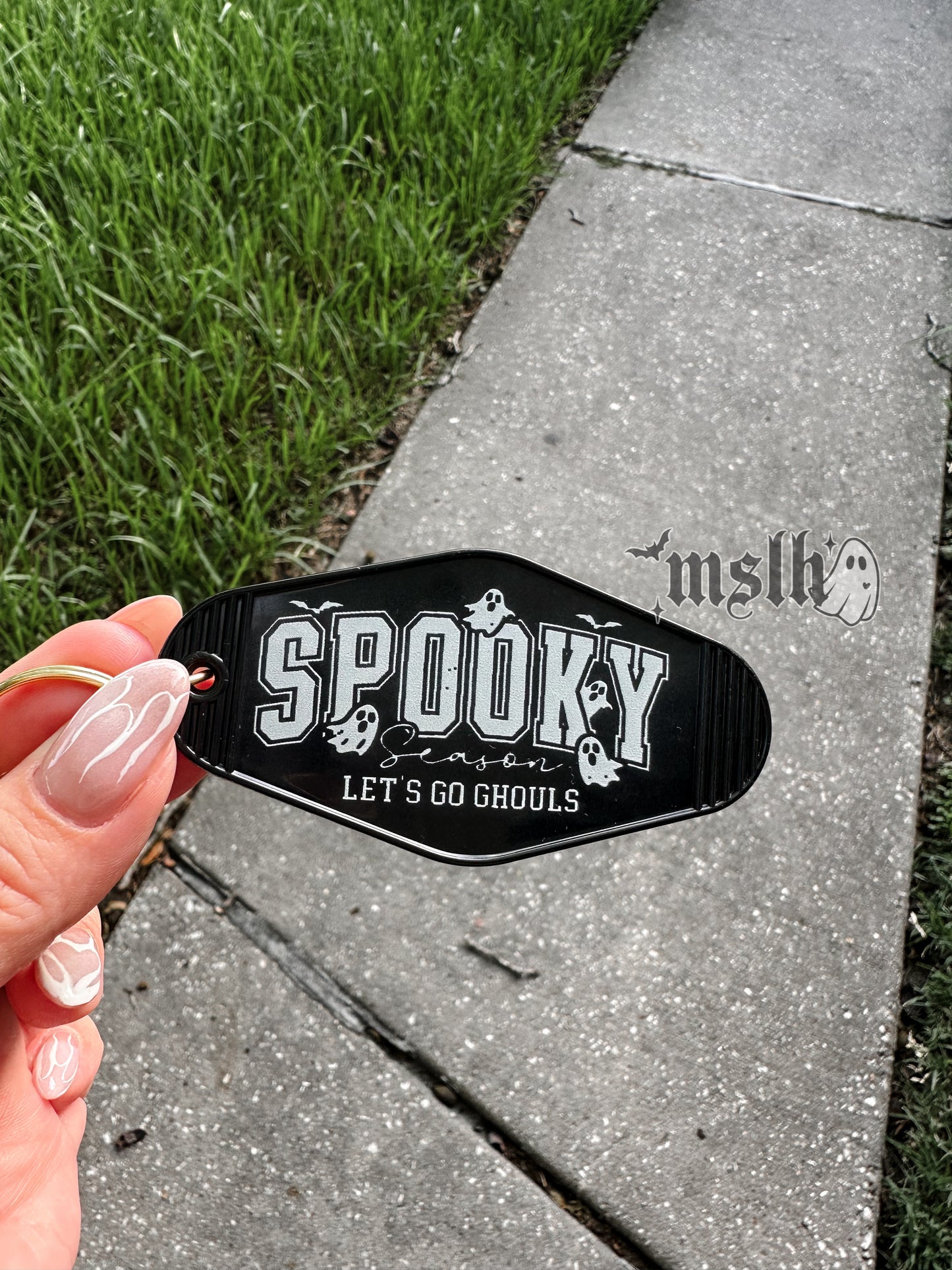 Spooky Season let’s go ghouls Black Motel Keychain