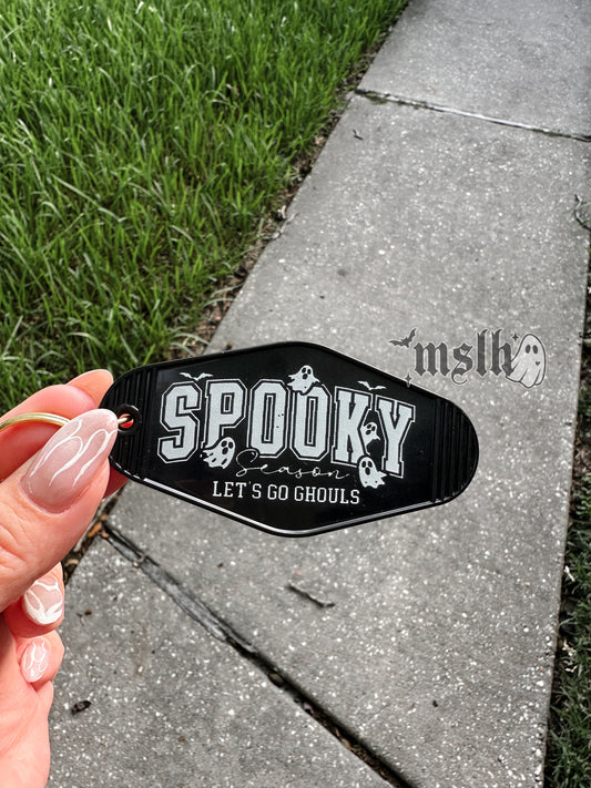 Spooky Season let’s go ghouls Black Motel Keychain