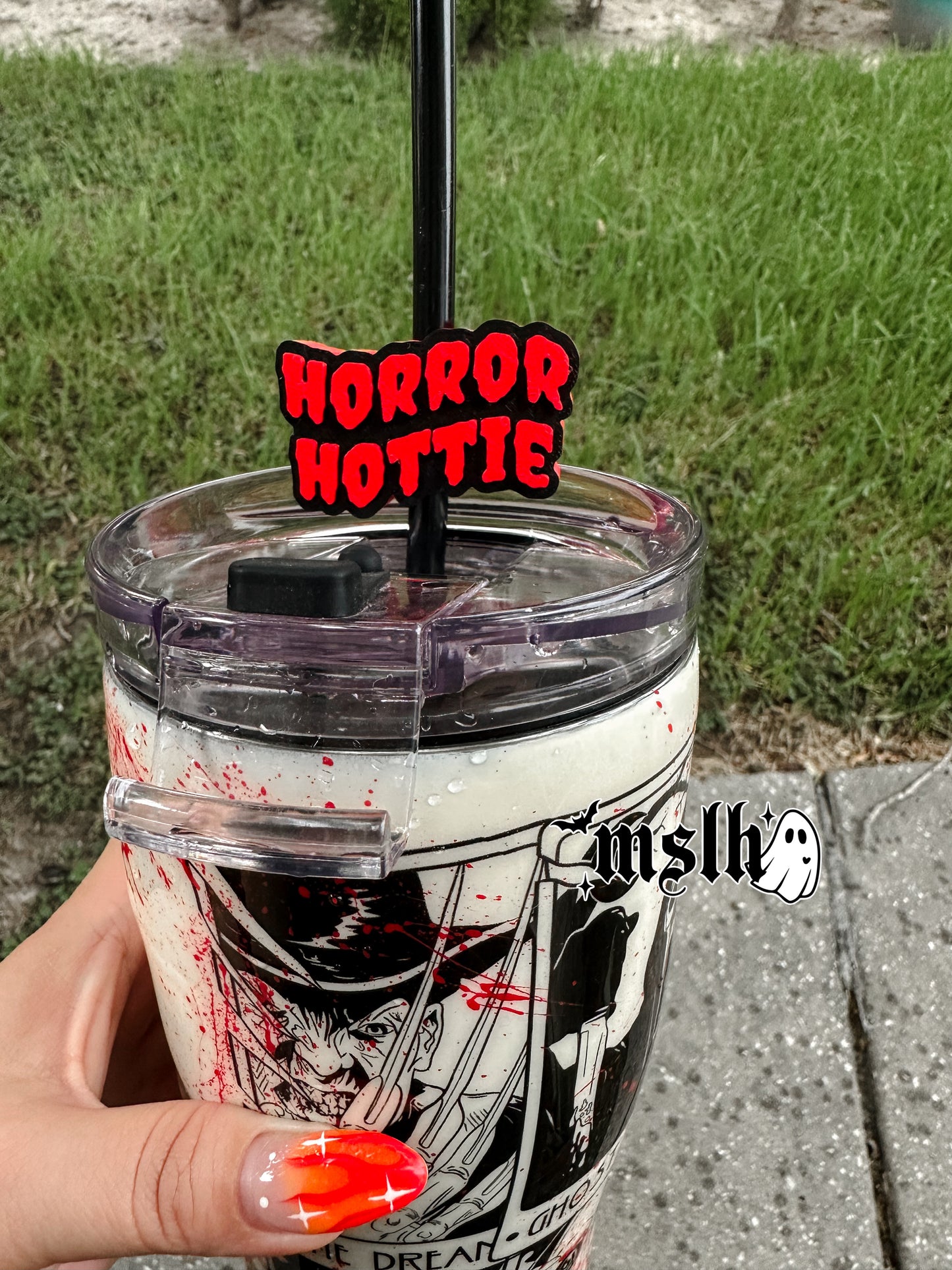 Horror Hottie MSLH Exclusive 8mm and 10mm Straw Topper for Tumblers -3D PRINTED