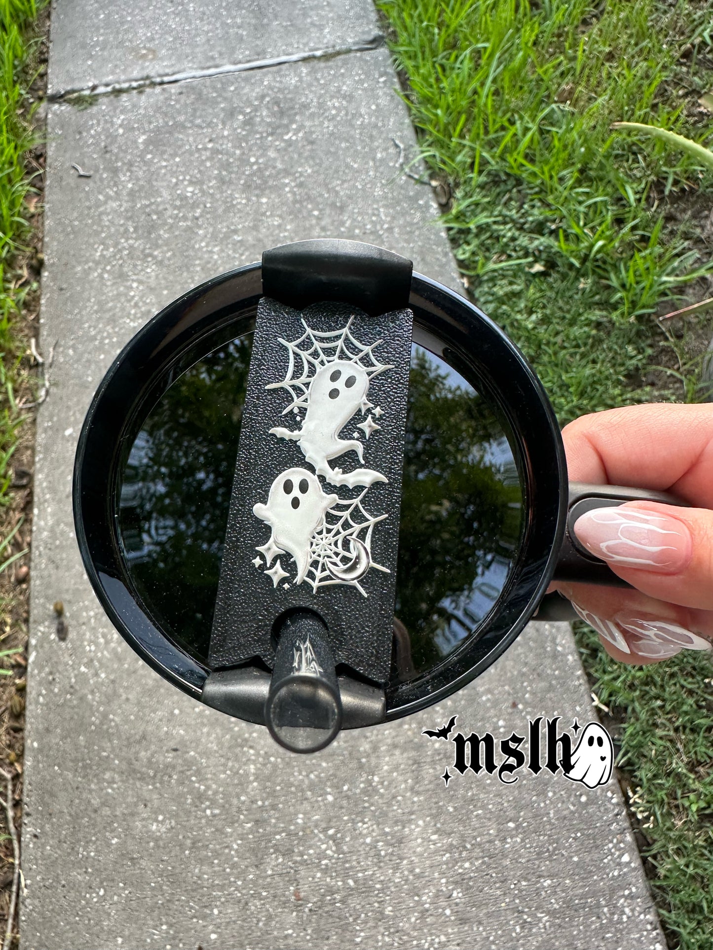 Spooky Ghosts Halloween Theme Stanley Lid Topper Plate for 40oz Tumblers 3D PRINTED & UV Printed