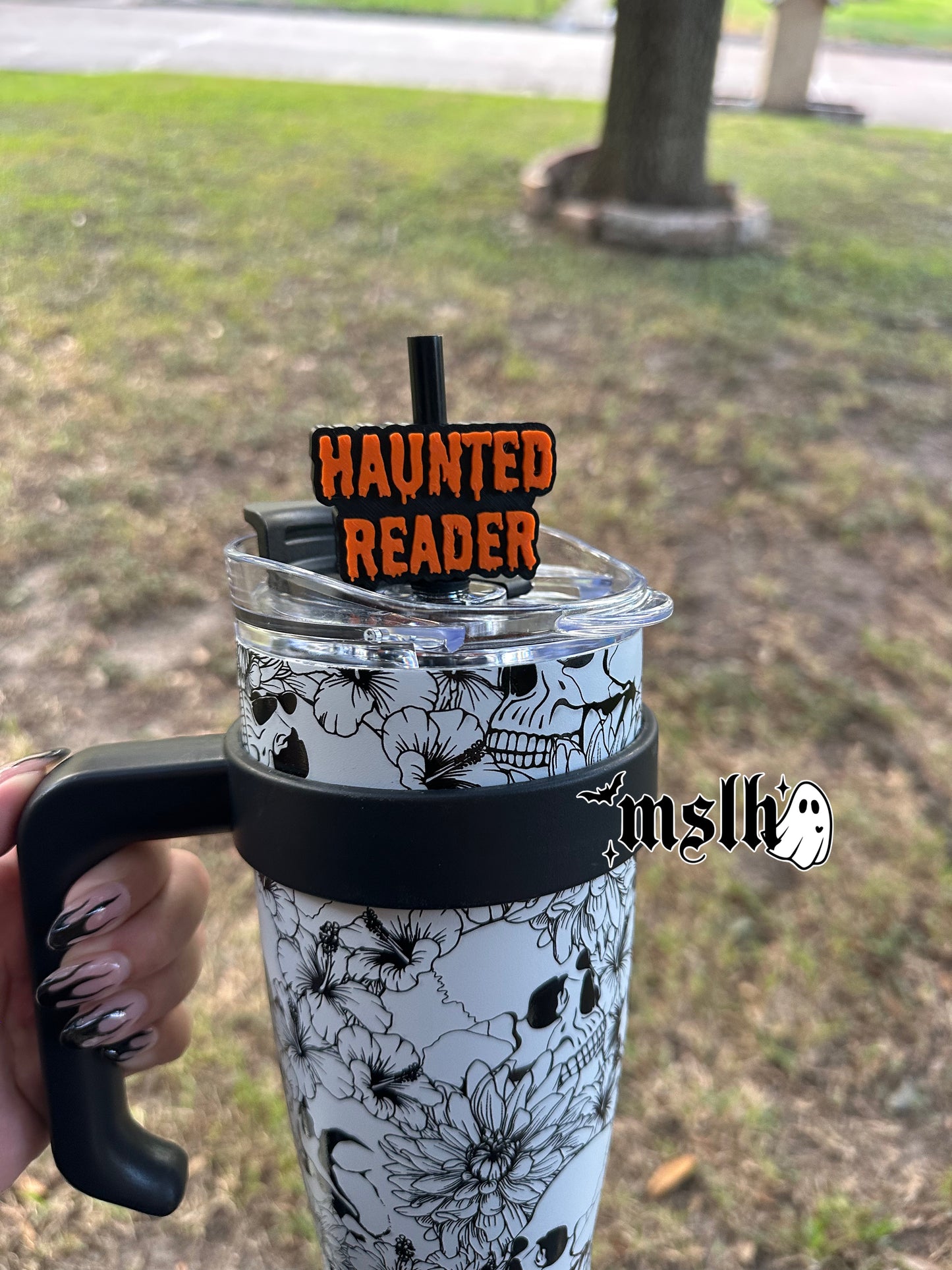Haunted Reader MSLH Exclusive 8mm and 10mm Straw Topper for Tumblers -3D PRINTED