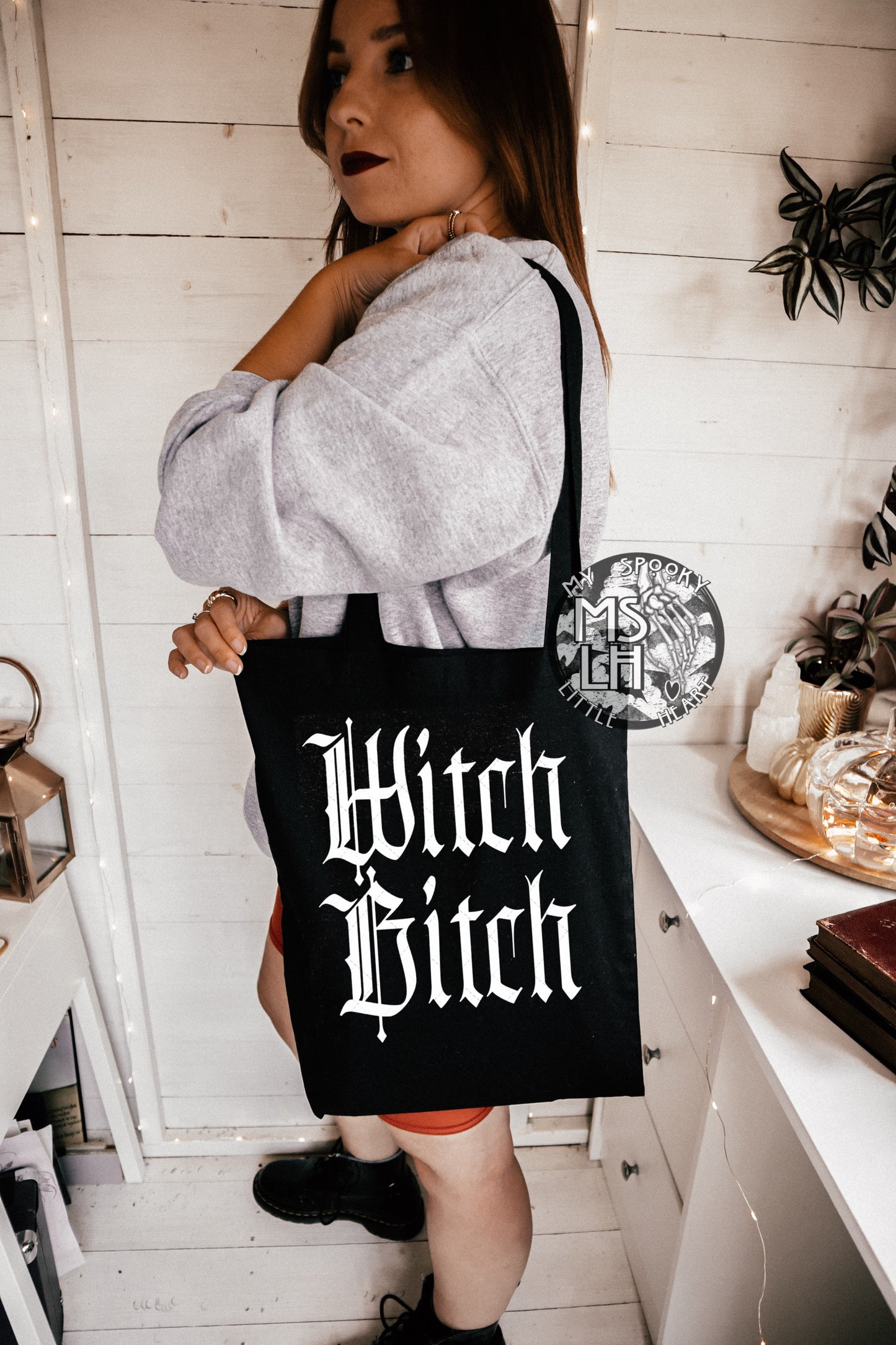 Witch Bitch Glow in the Dark Canvas Tote