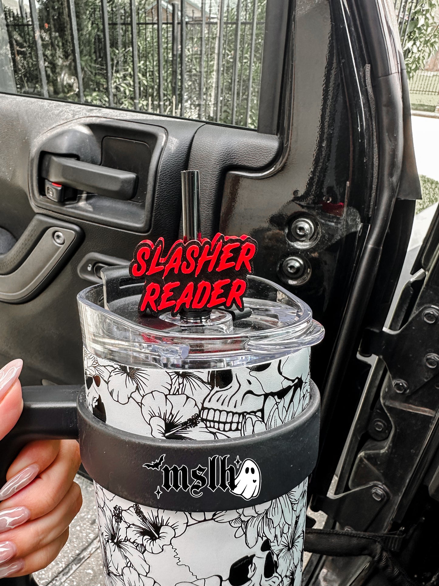 Slasher Reader MSLH Exclusive 8mm and 10mm Straw Topper for Tumblers -3D PRINTED