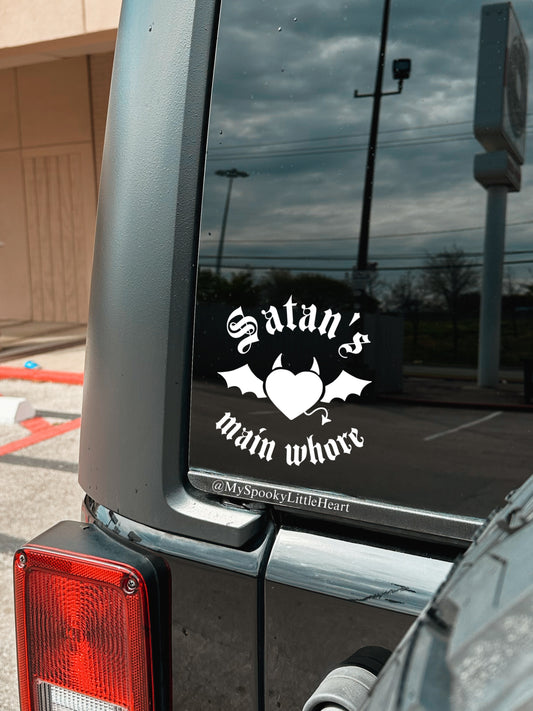 Satan's Main Whore Vinyl Decal