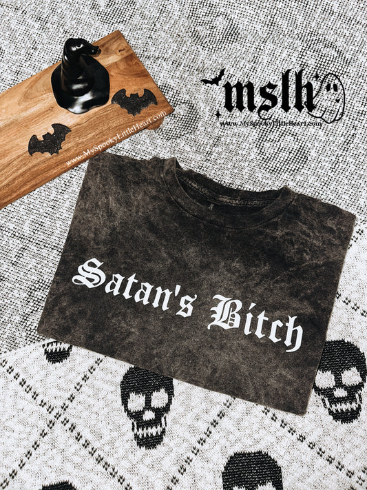 Satan's Bitch Acid Wash Tee