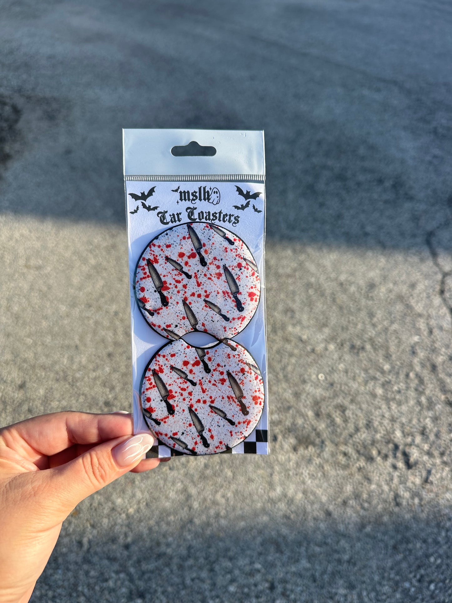 Checkered or Slasher Car Coasters