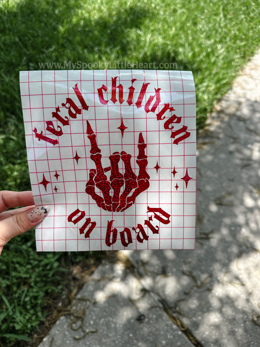 Feral children on board with stars Vinyl Decal
