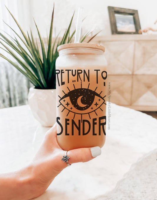 Return to Sender Evil Eye 16oz Frosted Glass Cup