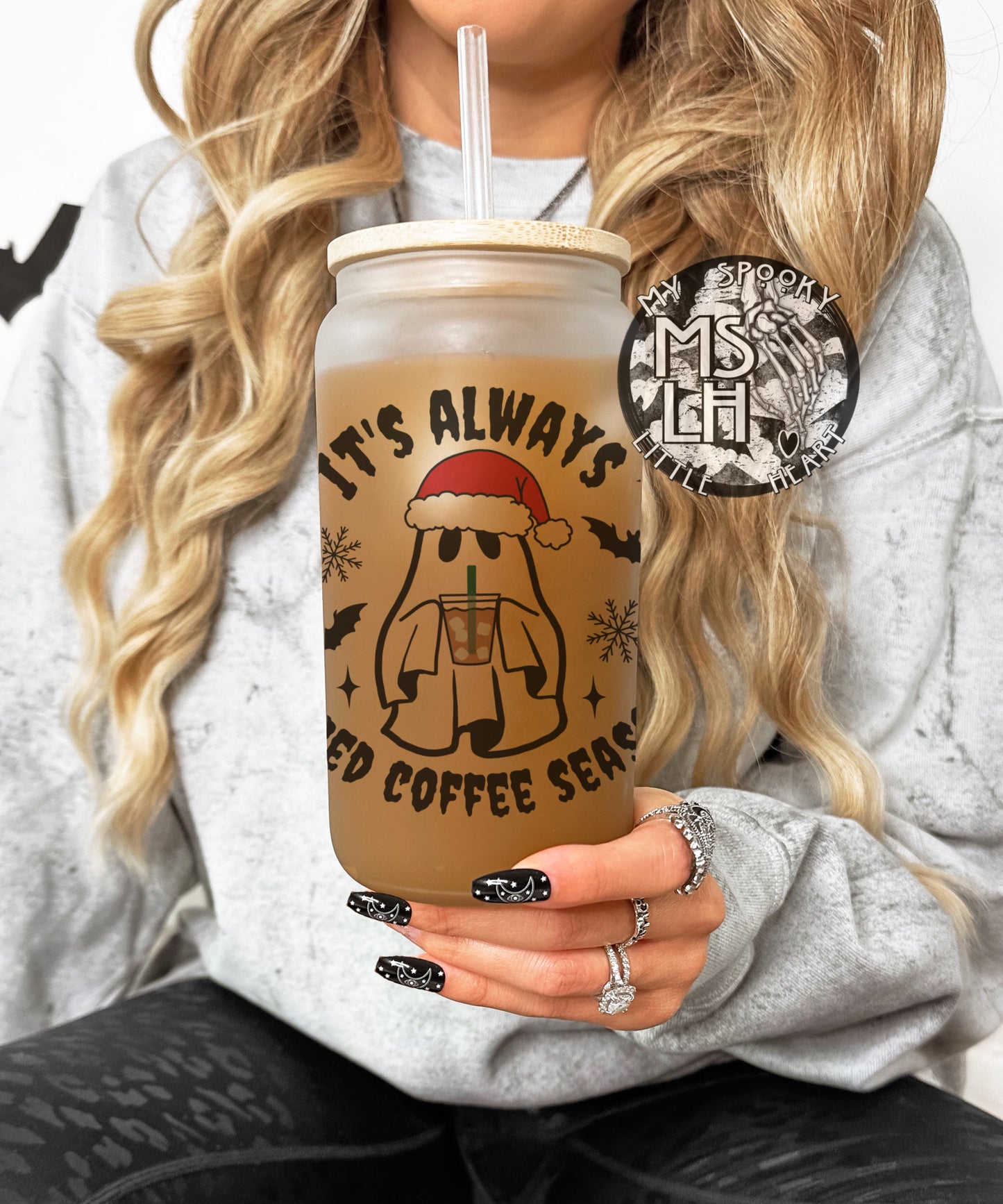It's always Iced Coffee Season 16oz Frosted Glass Cup