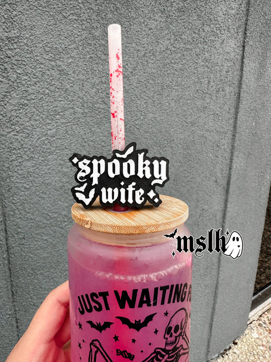Spooky Wife MSLH Exclusive 8mm and 10mm Straw Topper for Tumblers -3D PRINTED