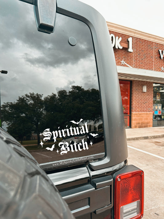 Spiritual Bitch with bats and stars Vinyl Decal