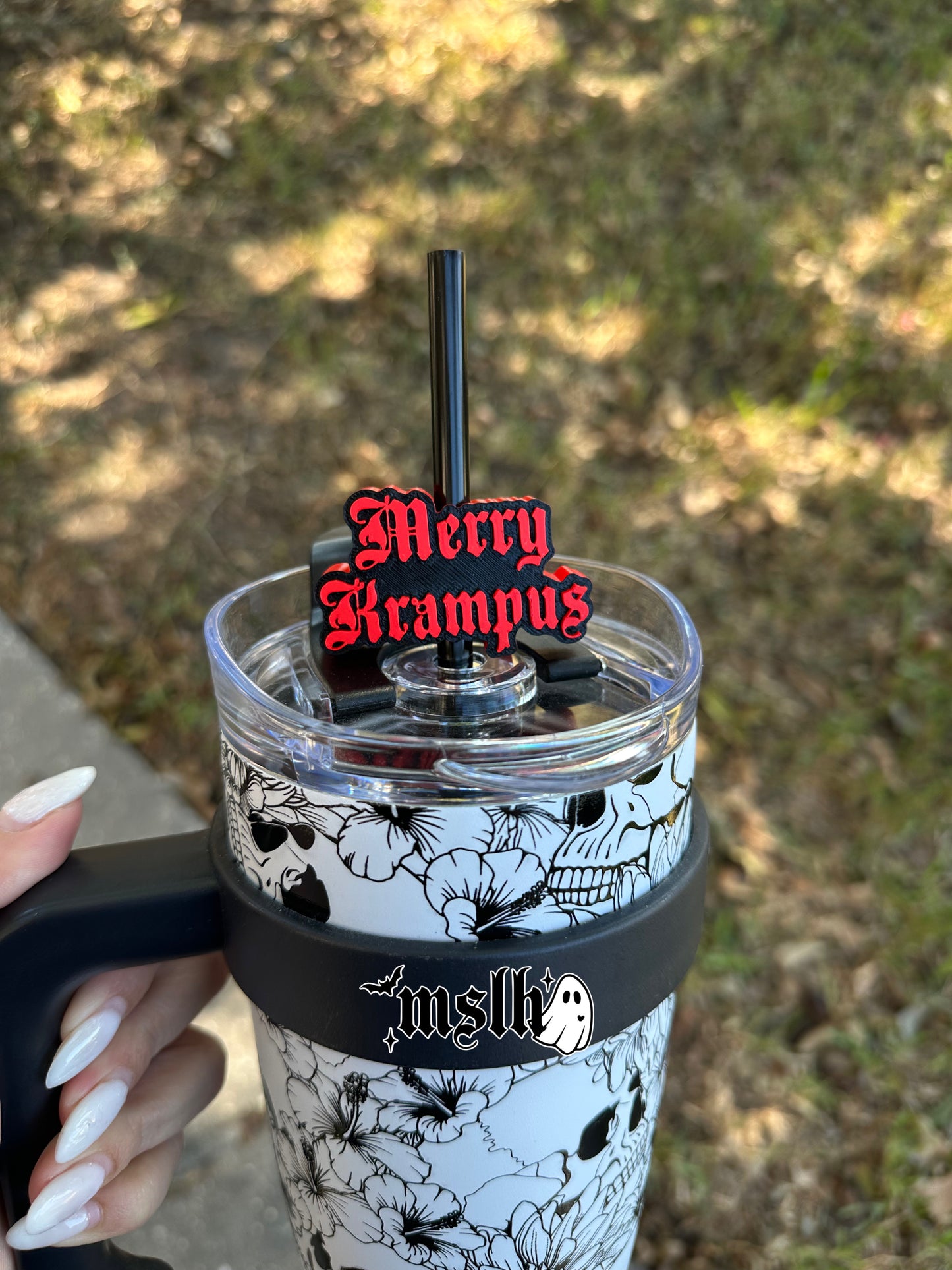 Merry Krampus MSLH Exclusive 8mm and 10mm Straw Topper for Tumblers -3D PRINTED