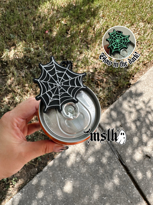 GLOW IN THE DARK Heart Shaped Spiderweb Soda/Can Opener -3D PRINTED