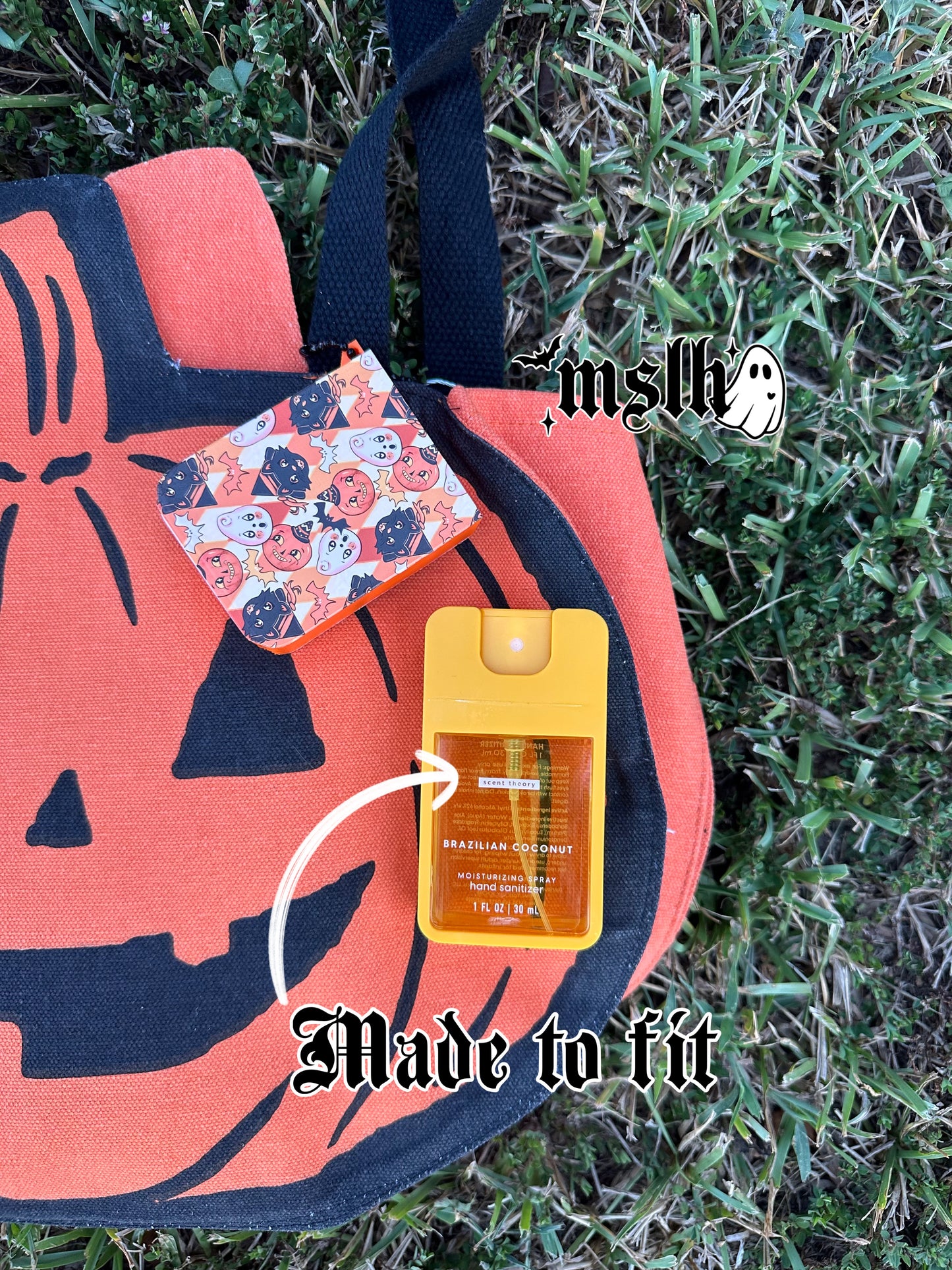 Vintage Halloween Sanitizer holder Key Chain / Bag Charm -3D PRINTED