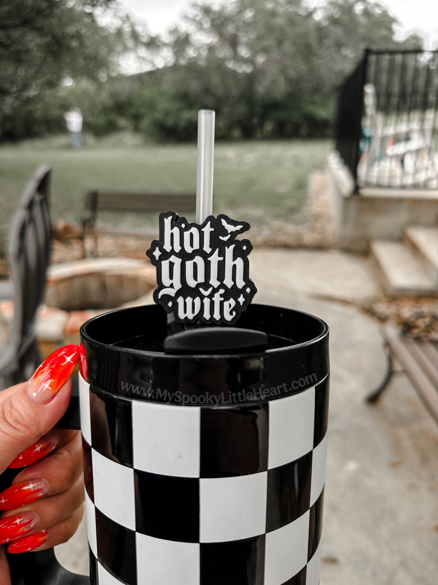 Hot Goth Wife MSLH Exclusive 8mm and 10mm Straw Topper for Tumblers -3D PRINTED