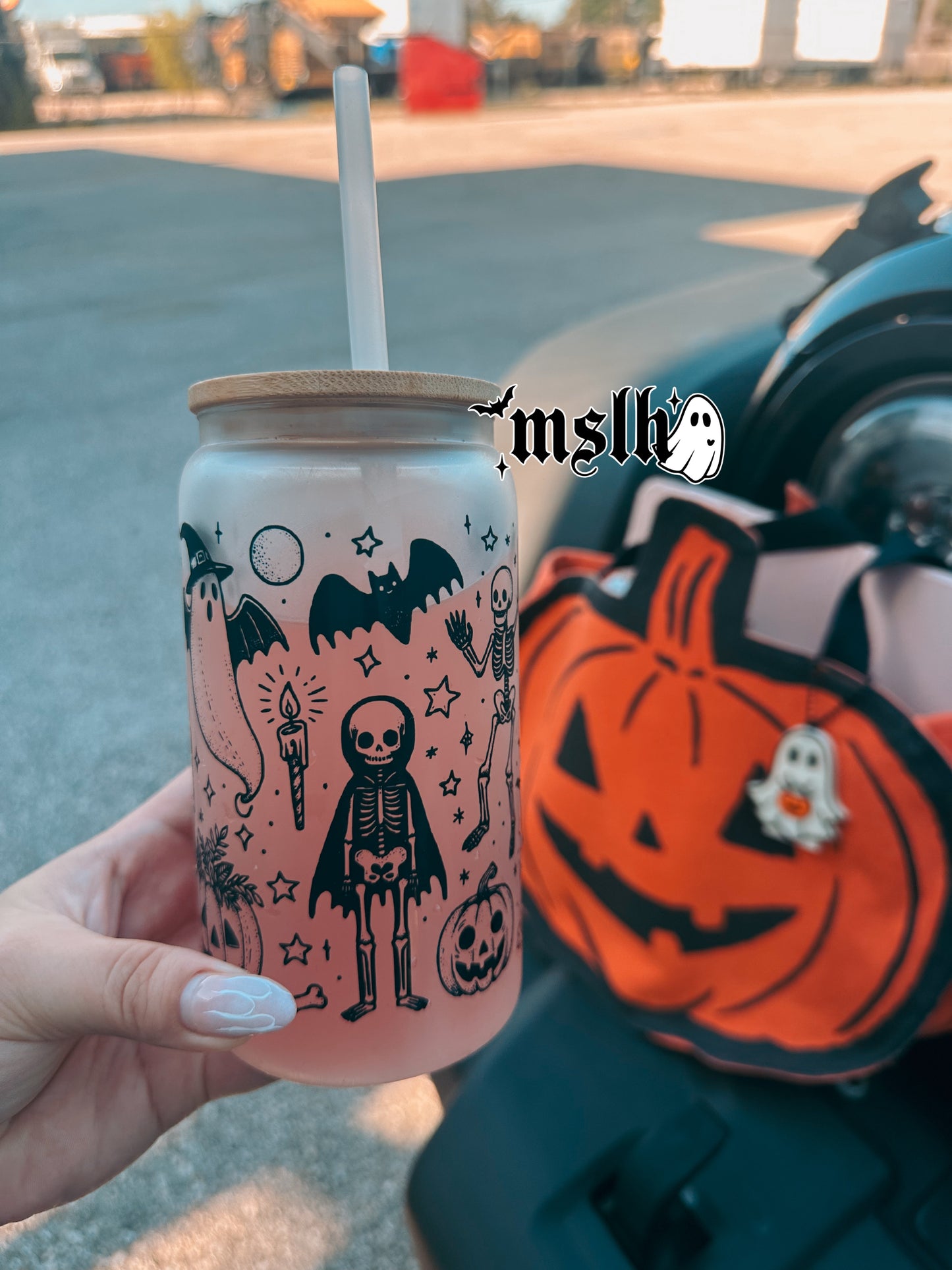 Spooky Season 16oz Glass Cup