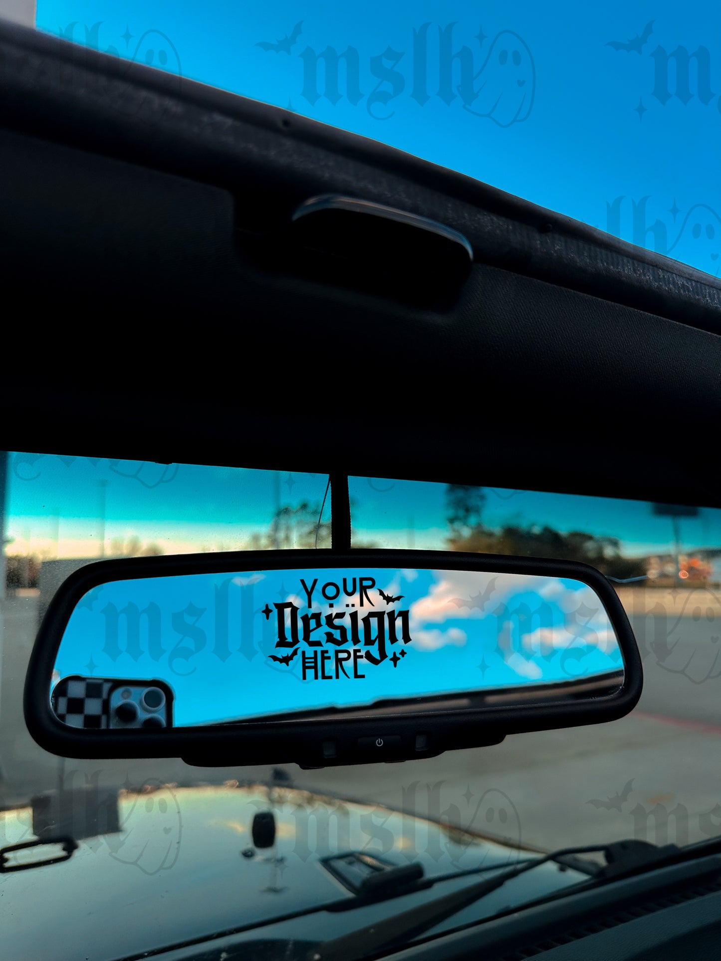 4x4 Rear Mirror Vinyl Decal Mockup