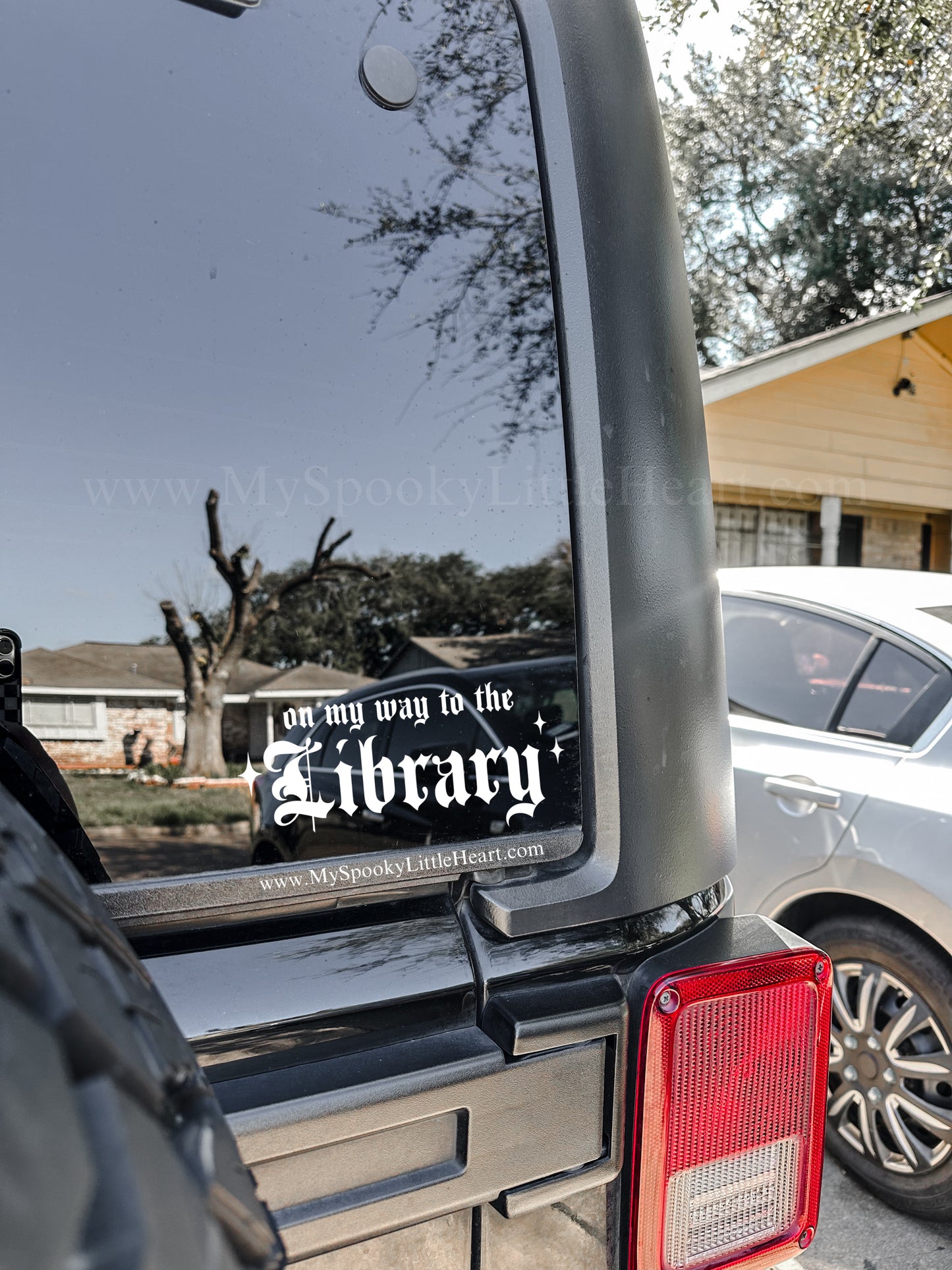 On my way to the Library Vinyl Decal