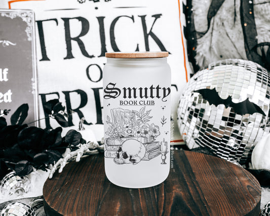 Smutty Book Club Gothic 16oz Frosted Glass Cup