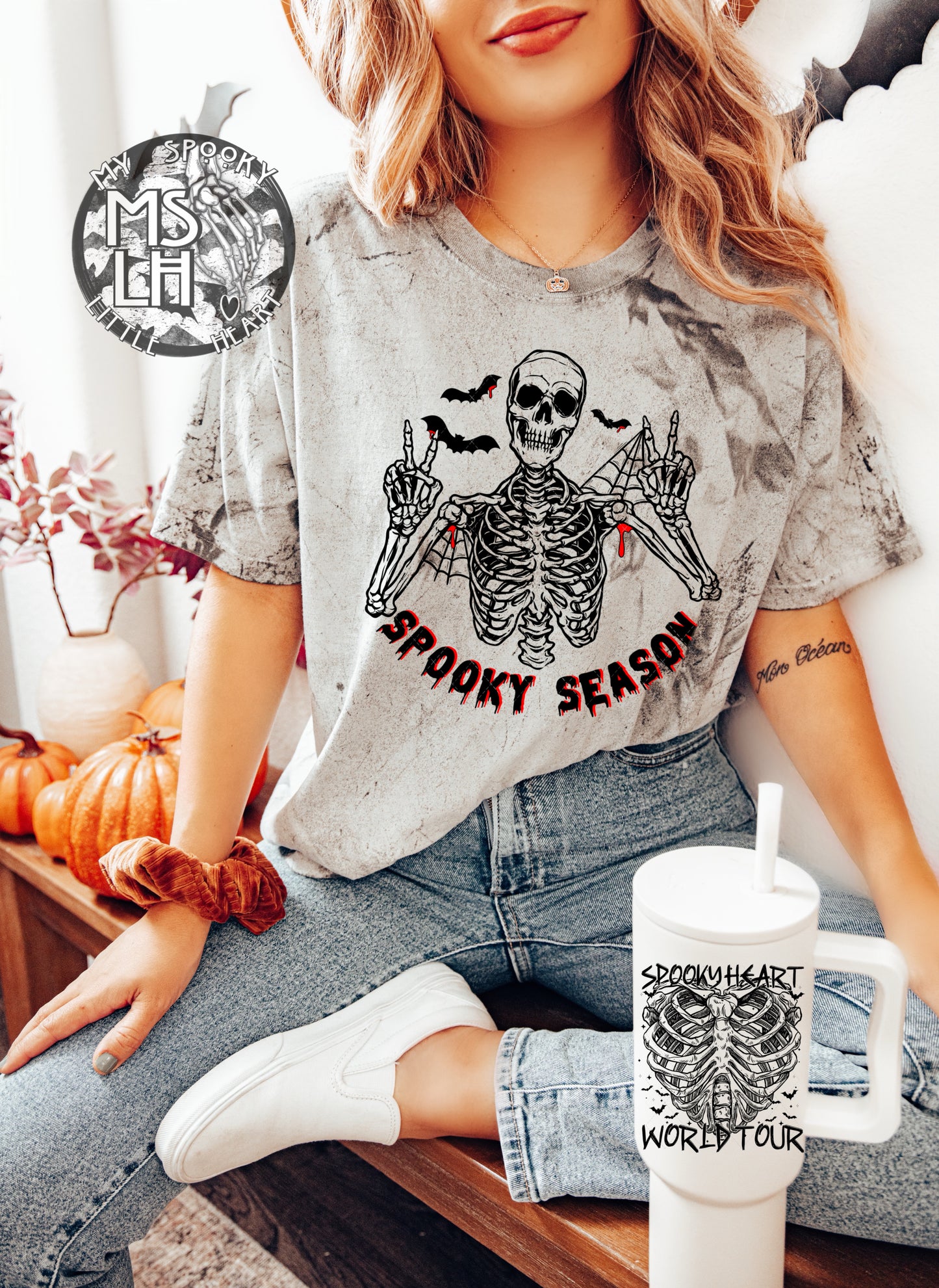 Spooky Season Skeleton Dyed T-Shirt