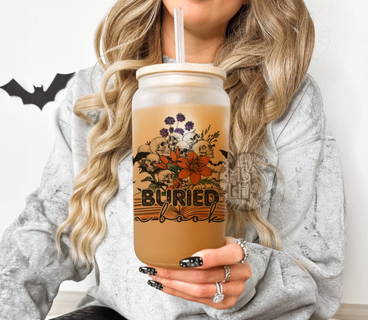 Buried in Books 16oz Frosted Glass Cup