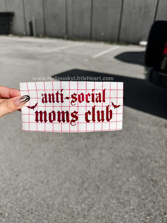 Anti-Social Moms Club with bats Vinyl Decal