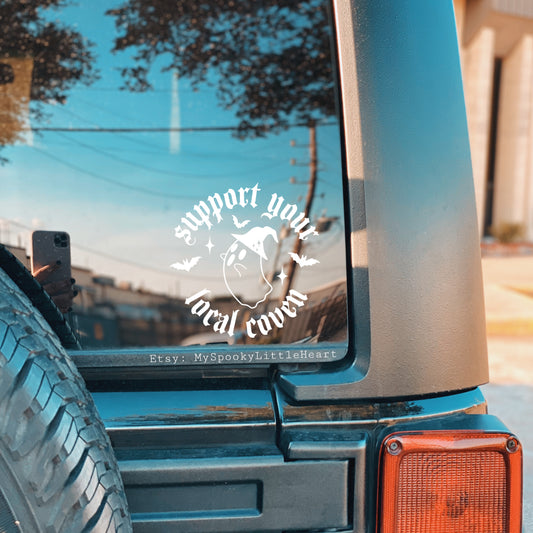 Support Your Local Coven Witchy Ghost Vinyl Decal