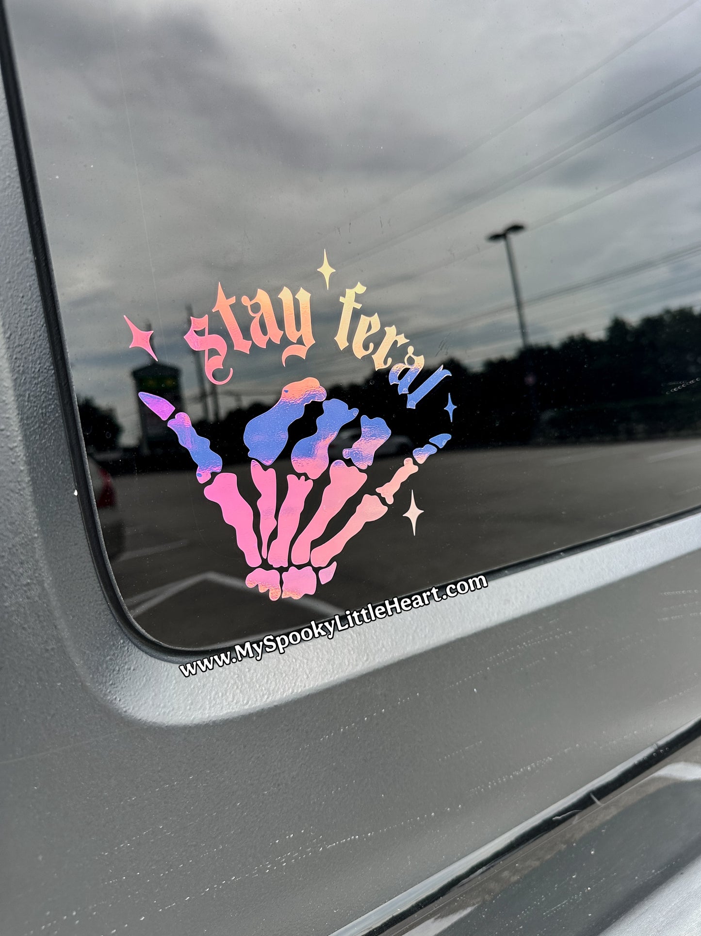 Stay feral skeleton Shaka hand Vinyl Decal