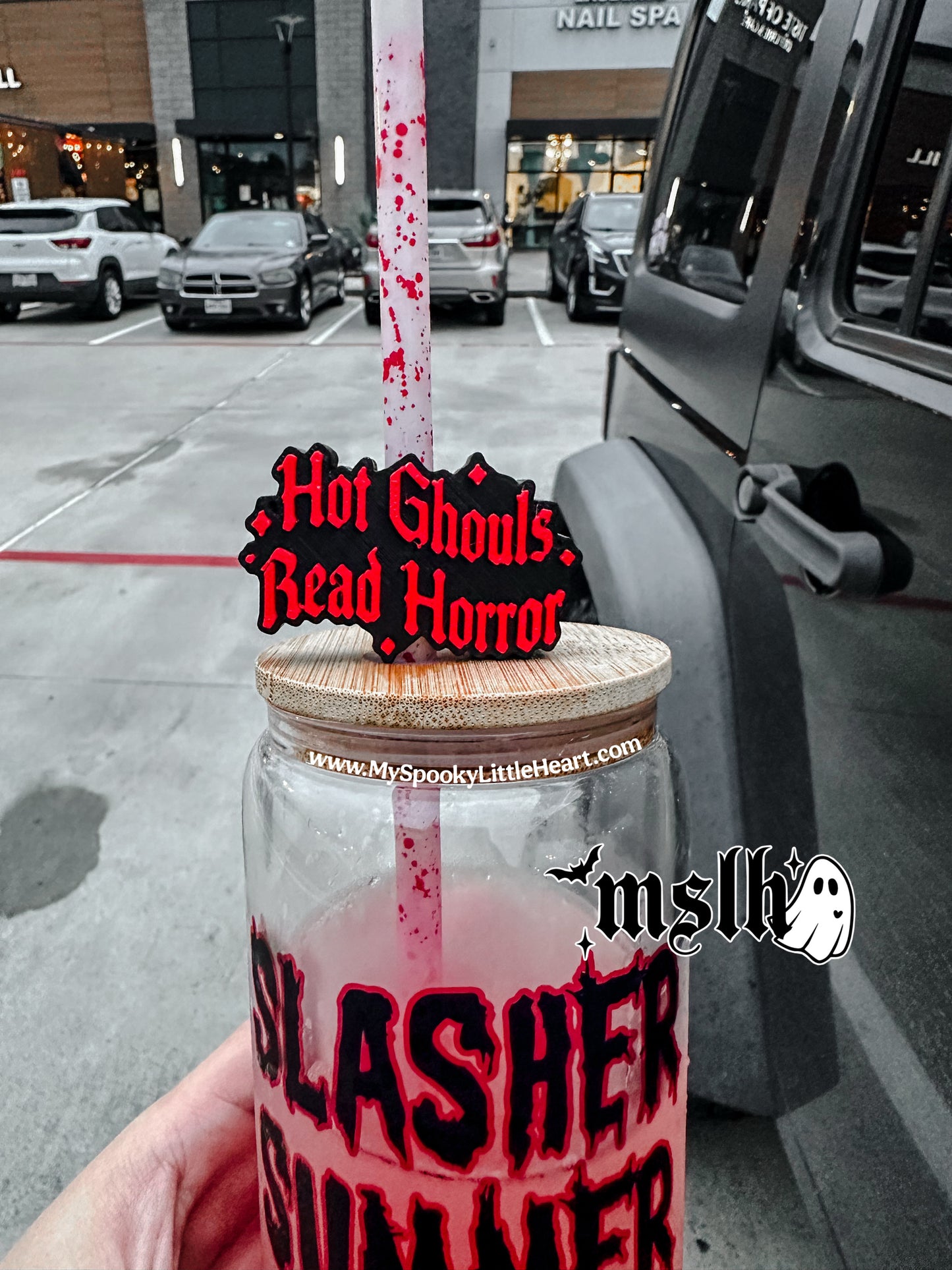 Hot ghouls read horror MSLH Exclusive 8mm and 10mm Straw Topper for Tumblers -3D PRINTED