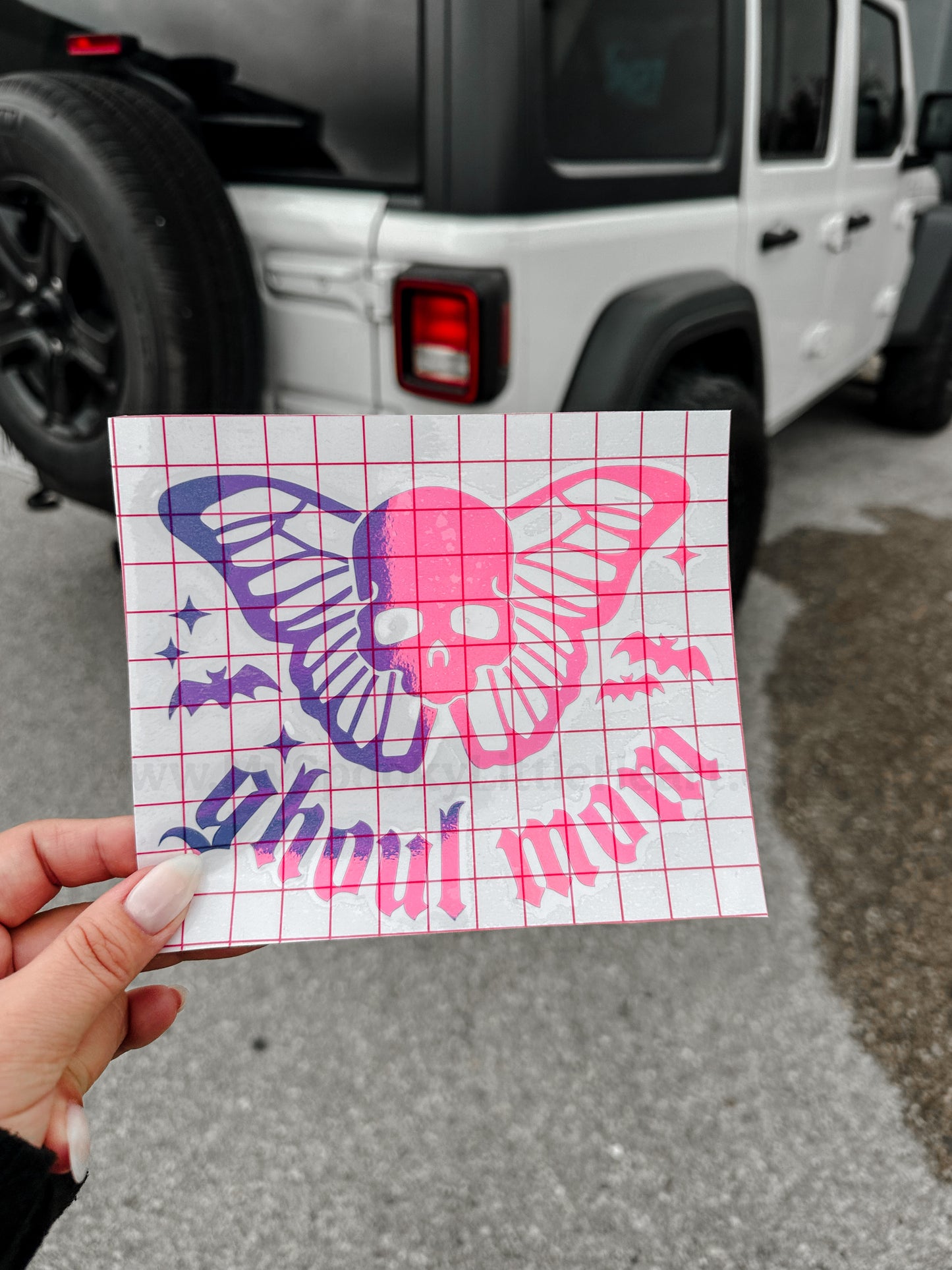 Ghoul Mom Skull Butterfly Vinyl Decal