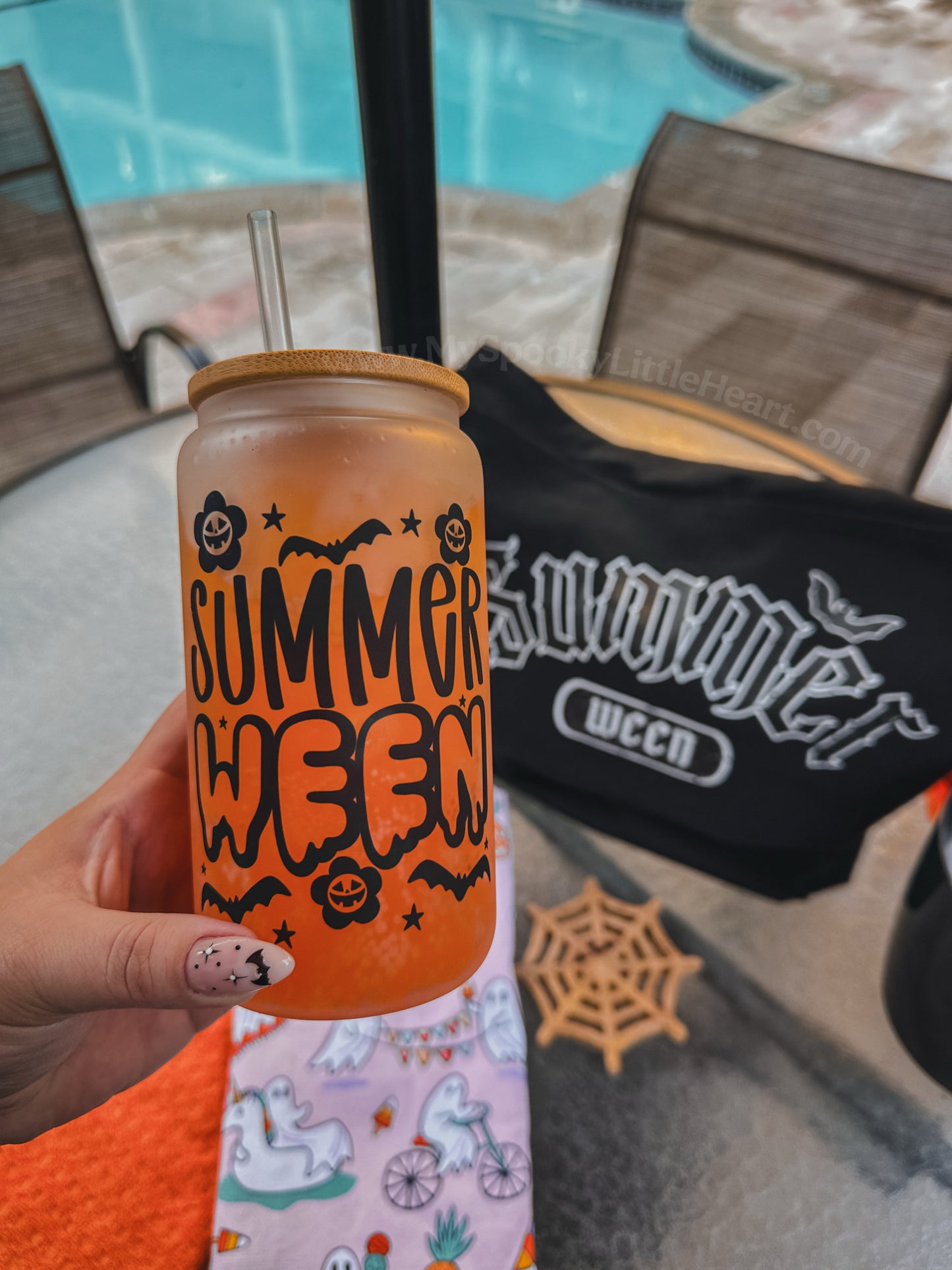 Summerween 16oz Glass Cup