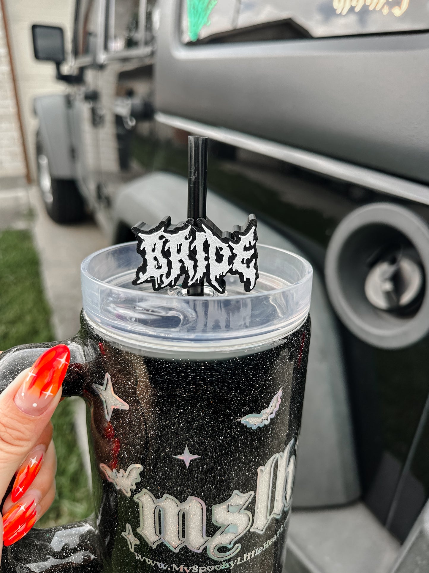 Bride MSLH Exclusive 8mm and 10mm Straw Topper for Tumblers -3D PRINTED
