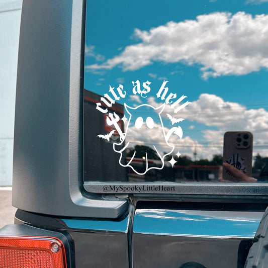 Cute as Hell ghost Vinyl Decal