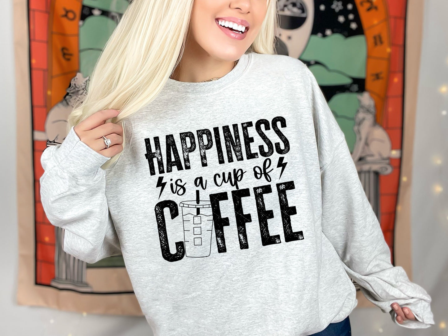 Happiness is a cup of Coffee PNG File