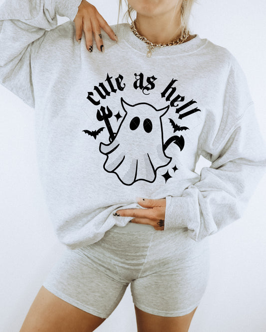 Cute as Hell Ghost Single Color PNG File