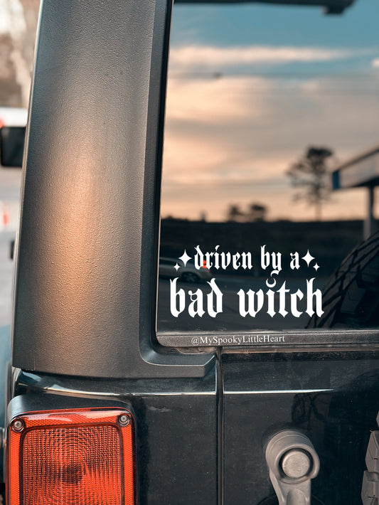 Driven by a Bad Witch Car Vinyl Decal