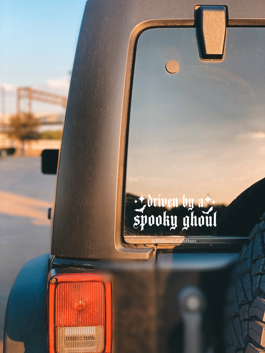 Driven by a Spooky Ghoul Car Vinyl Decal