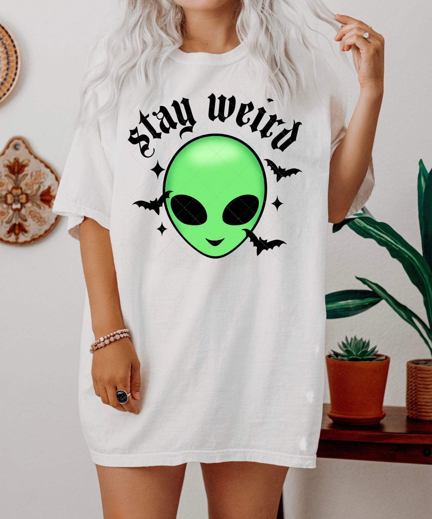 Stay Weird Alien PNG File