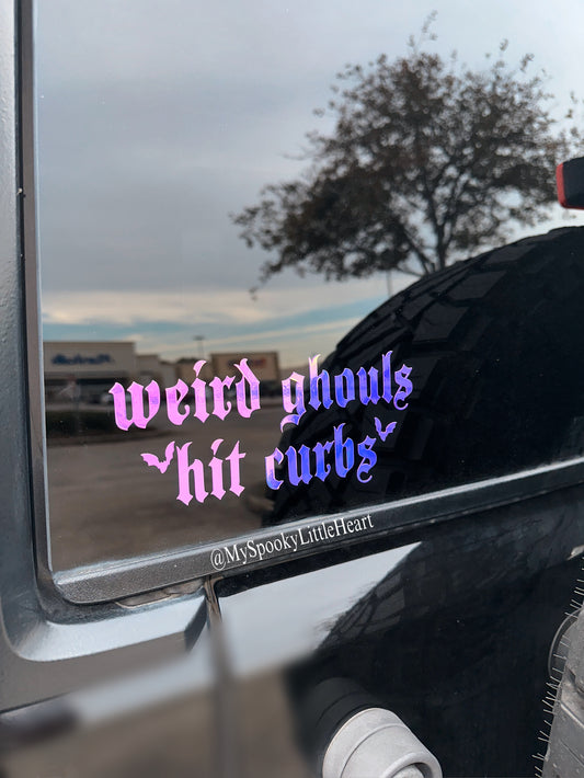 Weird ghouls Hit Curbs Car Vinyl Decal