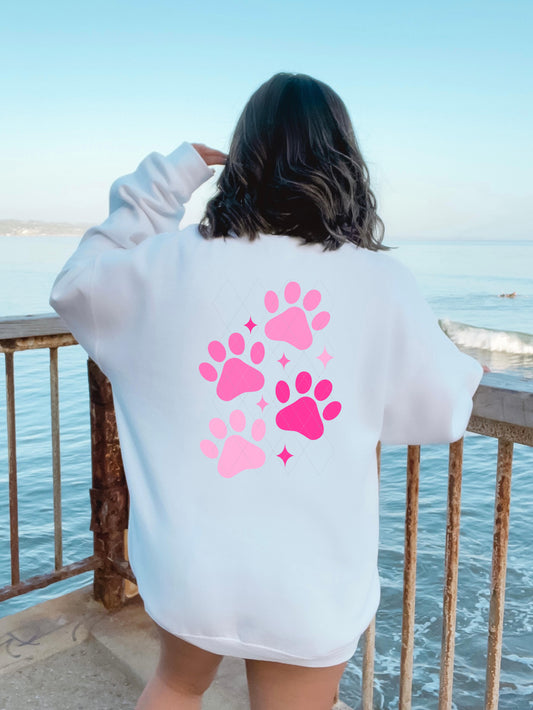 Pink Dog Paws Spine PNG File