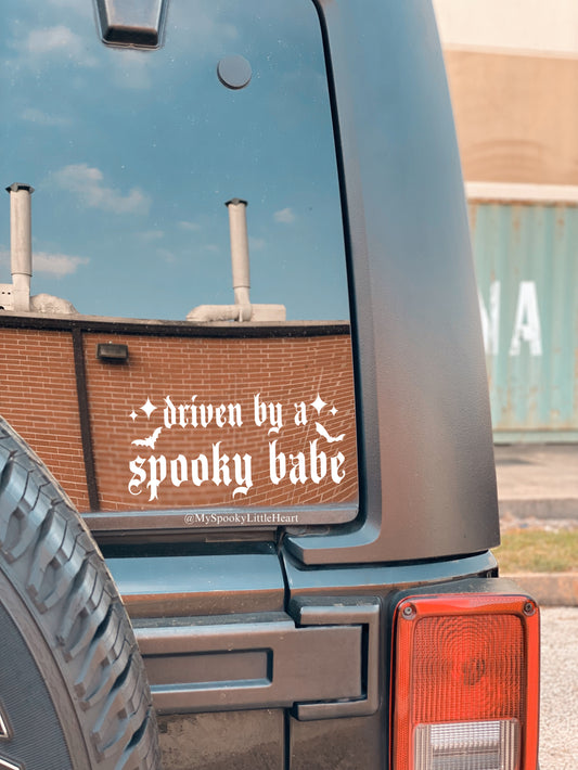 Driven by a Spooky Babe Car Vinyl Decal