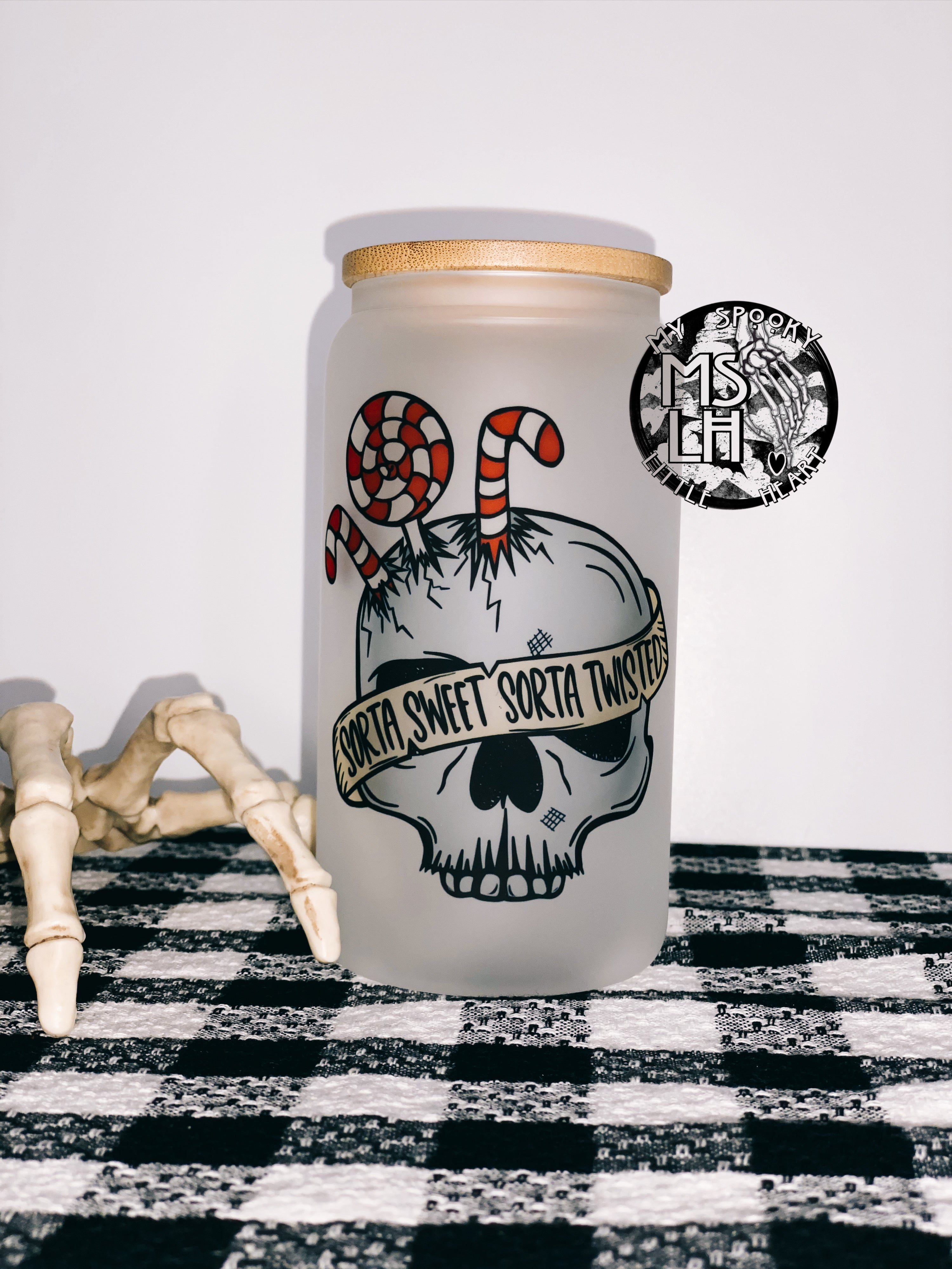 Sorta Sweet Sorta Twisted 16oz Frosted Glass Cup – My Spooky Little ...