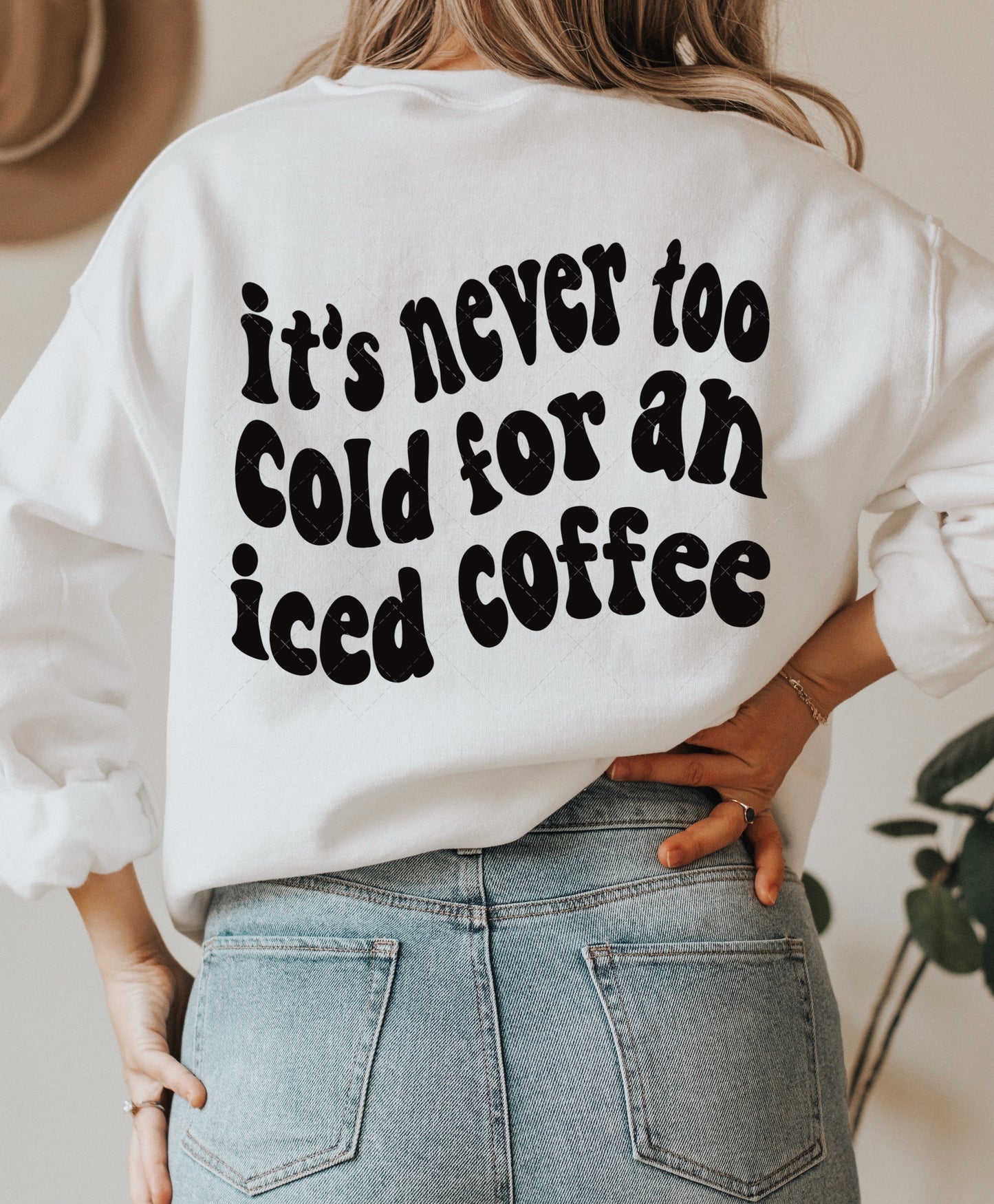 It's Never too cold for an iced coffee and Fall Theme Pocket (2 PNG Files)