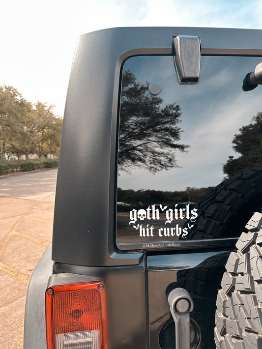 Goth Girls Hit Curbs Car Vinyl Decal