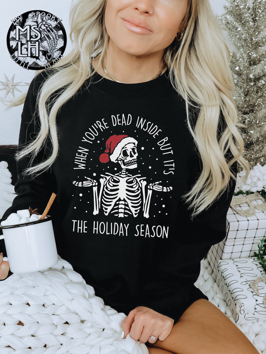 When you’re dead inside but it’s the Holiday Season Skeleton