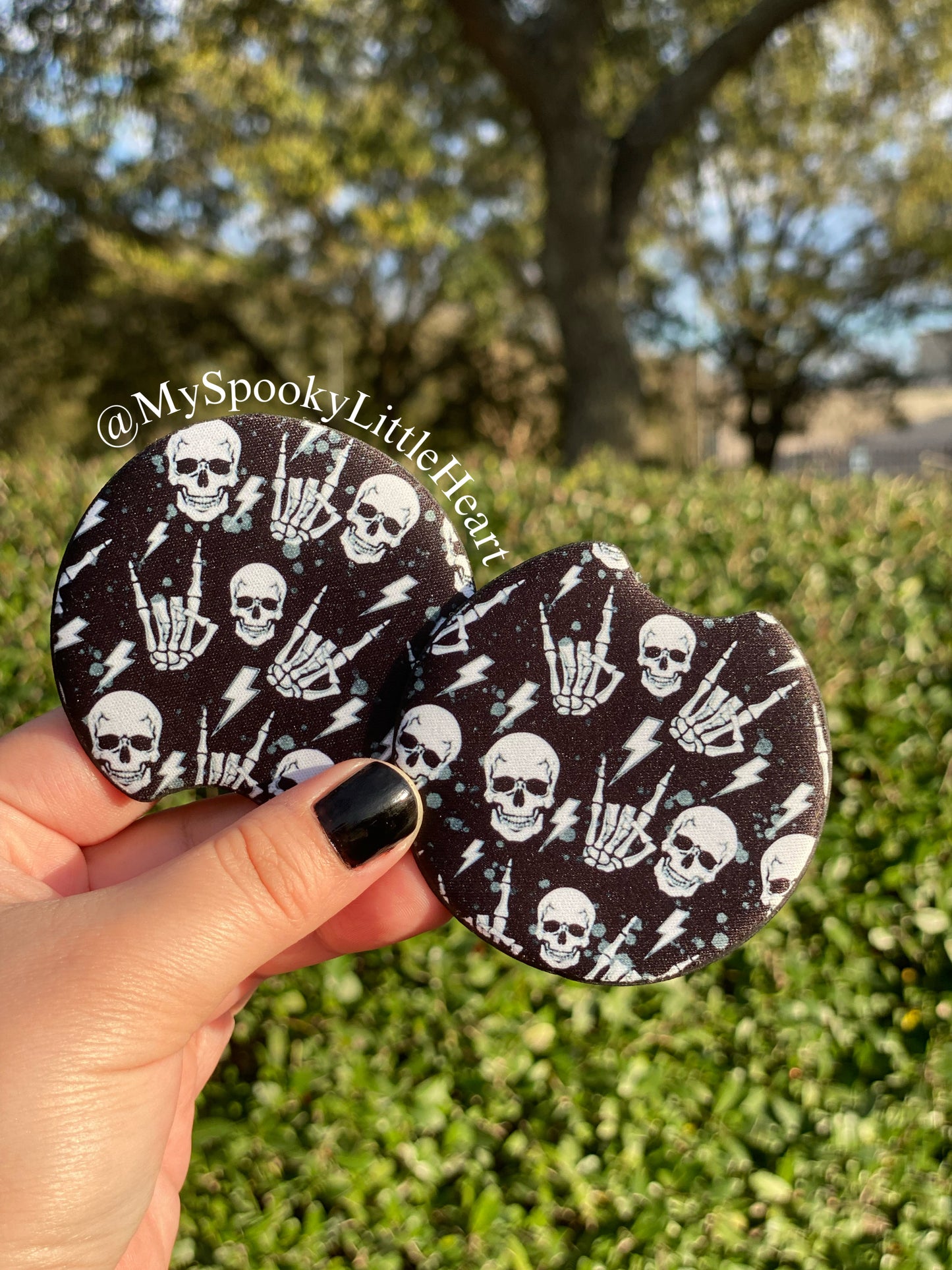 Rock Skellie & Skull Set of 2 Car Coasters