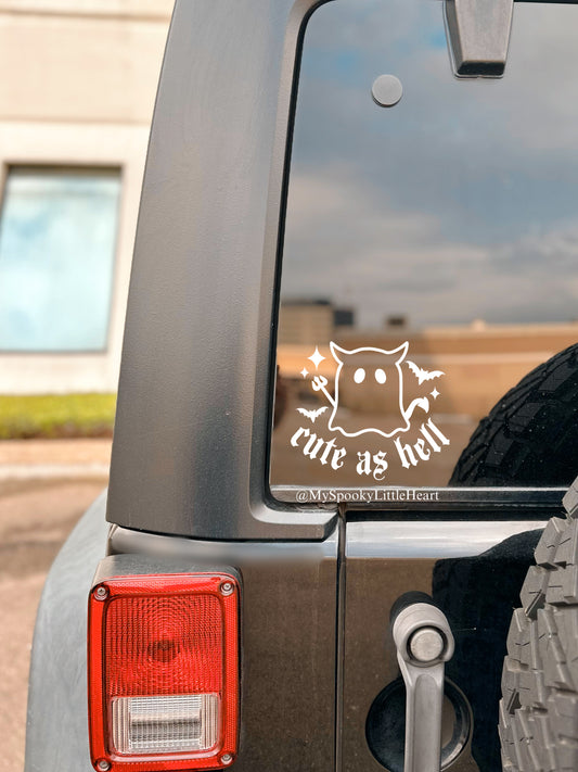 Cute as Hell Cute Ghost Vinyl Decal