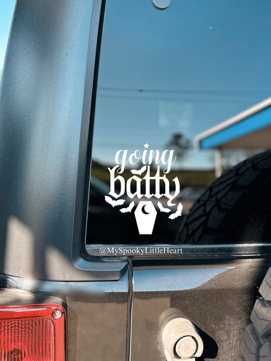 Going batty bats coffin Vinyl Decal