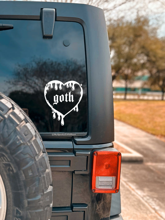 Goth Bloody Heart Shaped Vinyl Decal